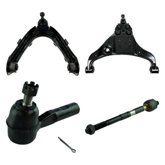 TRQ® - Front Driver Side Lower and Upper Control Arm with Ball Joint and Tie Rod End Kit
