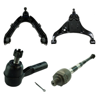 TRQ® - Front Driver Side Lower and Upper Control Arm with Ball Joint and Tie Rod End Kit