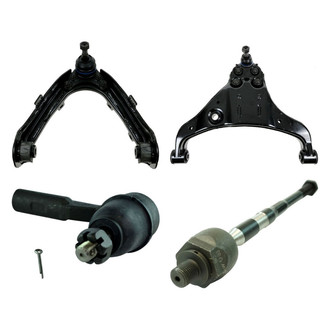TRQ® - Front Driver Side Lower and Upper Control Arm with Ball Joint and Tie Rod End Kit