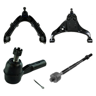 TRQ® - Front Driver Side Lower and Upper Control Arm with Ball Joint and Tie Rod End Kit