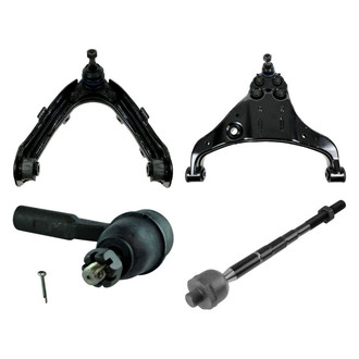 TRQ® - Front Driver Side Lower and Upper Control Arm with Ball Joint and Tie Rod End Kit