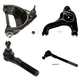 TRQ® - Front Driver Side Lower and Upper Control Arm with Ball Joint and Tie Rod End Kit
