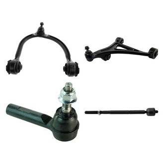 TRQ® - Front Driver Side Lower and Upper Control Arm with Ball Joint and Tie Rod End Kit