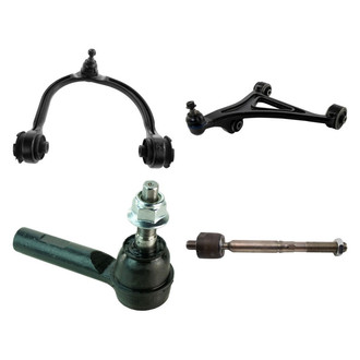 TRQ® - Front Driver Side Lower and Upper Control Arm with Ball Joint and Tie Rod End Kit