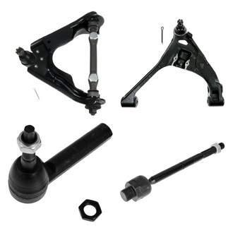 TRQ® - Front Driver Side Lower and Upper Control Arm with Ball Joint and Tie Rod End Kit
