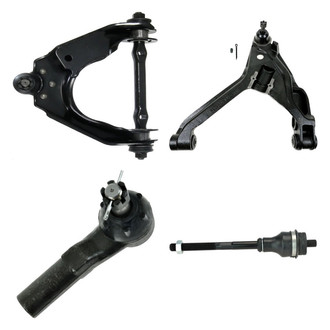 TRQ® - Front Driver Side Lower and Upper Control Arm with Ball Joint and Tie Rod End Kit