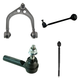 TRQ® - Front Driver Side Lower and Upper Control Arm with Ball Joint and Tie Rod End Kit