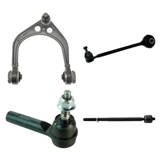 TRQ® - Front Driver Side Lower and Upper Control Arm with Ball Joint and Tie Rod End Kit