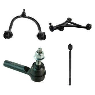 TRQ® - Front Driver Side Lower and Upper Control Arm with Ball Joint and Tie Rod End Kit