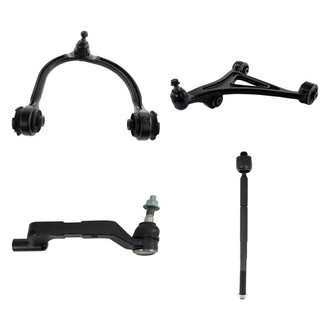 TRQ® - Front Driver Side Lower and Upper Control Arm with Ball Joint and Tie Rod End Kit
