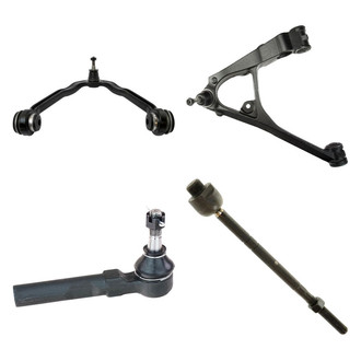 TRQ® - Front Driver Side Lower and Upper Control Arm with Ball Joint and Tie Rod End Kit