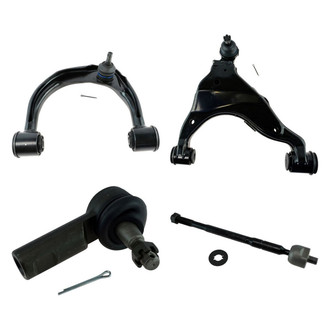 TRQ® - Front Driver Side Lower and Upper Control Arm with Ball Joint and Tie Rod End Kit