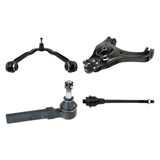 TRQ® - Front Driver Side Lower and Upper Control Arm with Ball Joint and Tie Rod End Kit