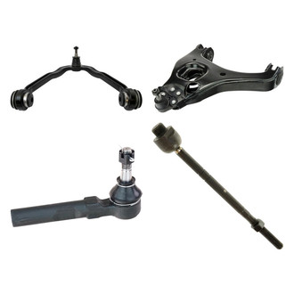 TRQ® - Front Driver Side Lower and Upper Control Arm with Ball Joint and Tie Rod End Kit