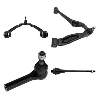 TRQ® - Front Driver Side Lower and Upper Control Arm with Ball Joint and Tie Rod End Kit