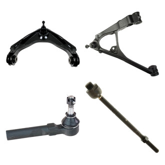 TRQ® - Front Driver Side Lower and Upper Control Arm with Ball Joint and Tie Rod End Kit