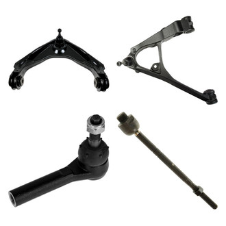 TRQ® - Front Driver Side Lower and Upper Control Arm with Ball Joint and Tie Rod End Kit