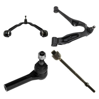 TRQ® - Front Driver Side Lower and Upper Control Arm with Ball Joint and Tie Rod End Kit