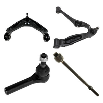 TRQ® - Front Driver Side Lower and Upper Control Arm with Ball Joint and Tie Rod End Kit
