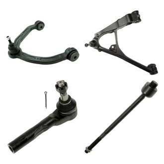 TRQ® - Front Driver Side Lower and Upper Control Arm with Ball Joint and Tie Rod End Kit