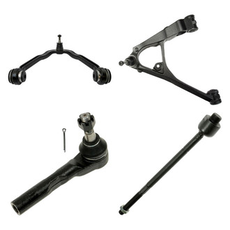TRQ® - Front Driver Side Lower and Upper Control Arm with Ball Joint and Tie Rod End Kit