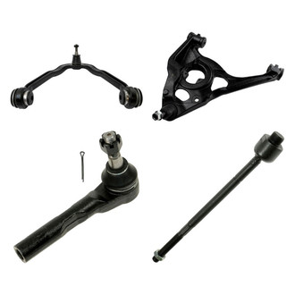TRQ® - Front Driver Side Lower and Upper Control Arm with Ball Joint and Tie Rod End Kit