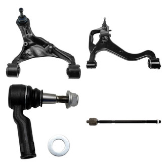 TRQ® - Front Driver Side Lower and Upper Control Arm with Ball Joint and Tie Rod End Kit