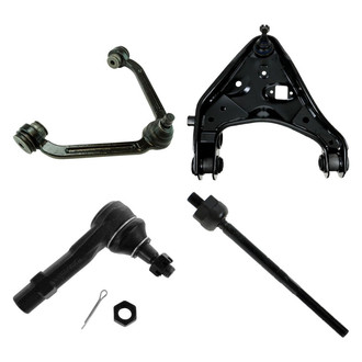 TRQ® - Front Driver Side Lower and Upper Control Arm with Ball Joint and Tie Rod End Kit