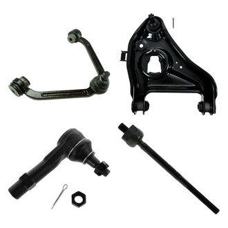 TRQ® - Front Driver Side Lower and Upper Control Arm with Ball Joint and Tie Rod End Kit