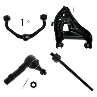 TRQ® - Front Driver Side Lower and Upper Control Arm with Ball Joint and Tie Rod End Kit
