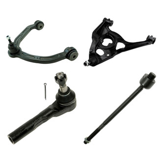 TRQ® - Front Driver Side Lower and Upper Control Arm with Ball Joint and Tie Rod End Kit