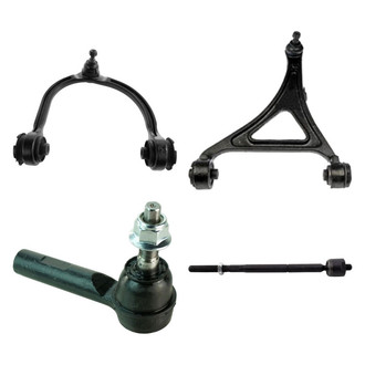 TRQ® - Front Driver Side Lower and Upper Control Arm with Ball Joint and Tie Rod End Kit