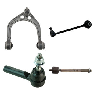 TRQ® - Front Driver Side Lower and Upper Control Arm with Ball Joint and Tie Rod End Kit