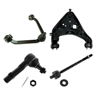 TRQ® - Front Driver Side Lower and Upper Control Arm with Ball Joint and Tie Rod End Kit