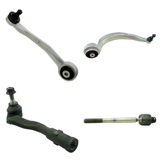 TRQ® - Front Driver Side Lower and Upper Control Arm with Ball Joint and Tie Rod End Kit