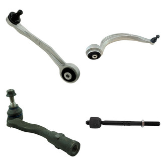 TRQ® - Front Driver Side Lower and Upper Control Arm with Ball Joint and Tie Rod End Kit