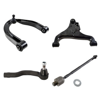 TRQ® - Front Driver Side Lower and Upper Control Arm with Ball Joint and Tie Rod End Kit