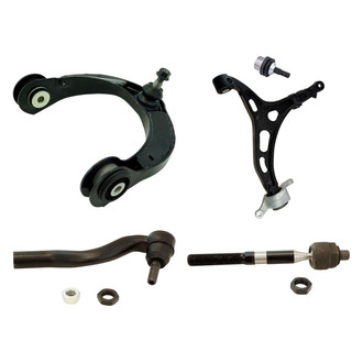 TRQ® - Front Driver Side Lower and Upper Control Arm with Ball Joint and Tie Rod End Kit