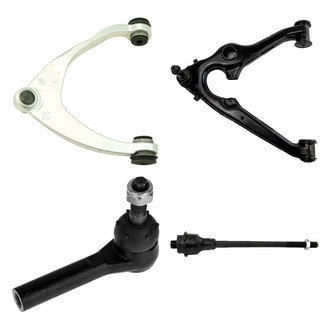 TRQ® - Front Driver Side Lower and Upper Control Arm with Ball Joint and Tie Rod End Kit