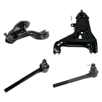 TRQ® - Front Driver Side Lower and Upper Control Arm with Ball Joint and Tie Rod End Kit