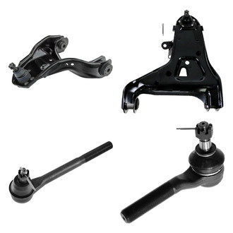 TRQ® - Front Driver Side Lower and Upper Control Arm with Ball Joint and Tie Rod End Kit