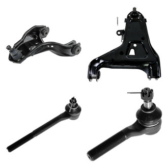 TRQ® - Front Driver Side Lower and Upper Control Arm with Ball Joint and Tie Rod End Kit