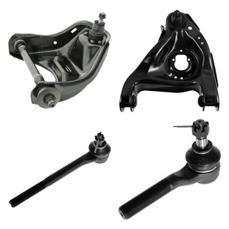 TRQ® - Front Driver Side Lower and Upper Control Arm with Ball Joint and Tie Rod End Kit