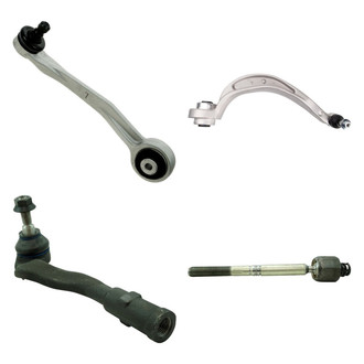 TRQ® - Front Driver Side Lower and Upper Control Arm with Ball Joint and Tie Rod End Kit