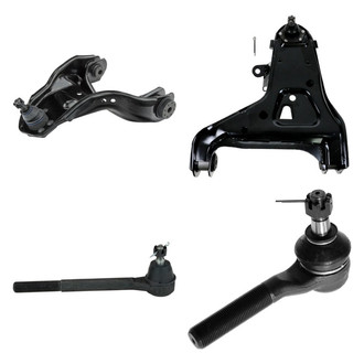 TRQ® - Front Driver Side Lower and Upper Control Arm with Ball Joint and Tie Rod End Kit