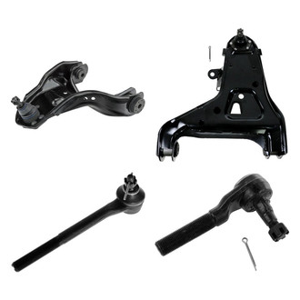 TRQ® - Front Driver Side Lower and Upper Control Arm with Ball Joint and Tie Rod End Kit