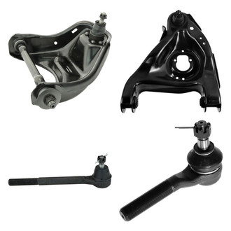 TRQ® - Front Driver Side Lower and Upper Control Arm with Ball Joint and Tie Rod End Kit