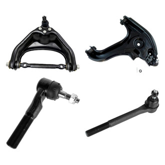 TRQ® - Front Driver Side Lower and Upper Control Arm with Ball Joint and Tie Rod End Kit