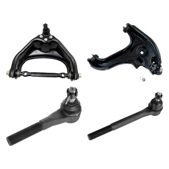 TRQ® - Front Driver Side Lower and Upper Control Arm with Ball Joint and Tie Rod End Kit