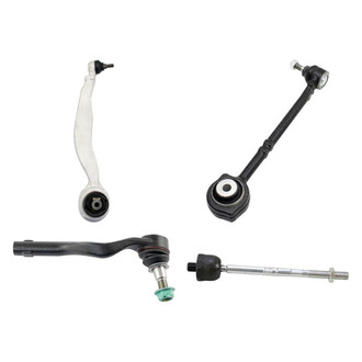 TRQ® - Front Driver Side Lower and Upper Control Arm with Ball Joint and Tie Rod End Kit